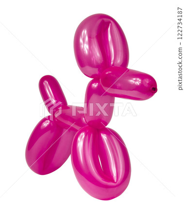 Pink balloon dog model party fun isolated on the white background Pink balloon dog model party fun isolated on the white background 122734187