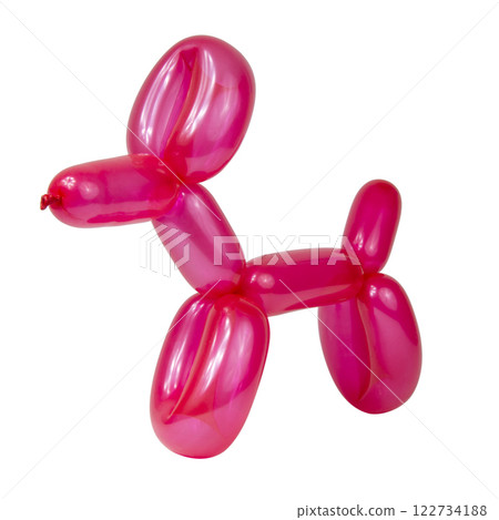 Red balloon dog model party fun isolated on the white background Red balloon dog model party fun isolated on the white background 122734188