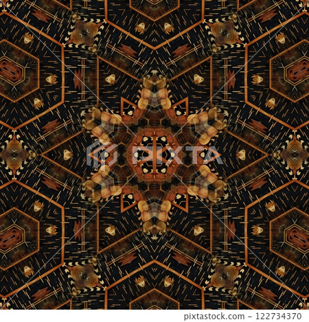 High class mystical background design. Arabesque ethnic texture. Geometric stripe ornament cover photo. Turkish fashion for floor tiles and carpet. Repeated pattern design for Moroccan textile print High class mystical background design. Arabesque ethnic texture. Geometric stripe ornament cover photo. Turkish fashion for floor tiles and carpet. Repeated pattern design for Moroccan textile print 122734370