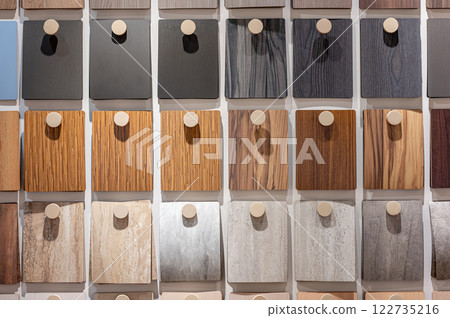 Wooden laminate samples collection in material library 122735216