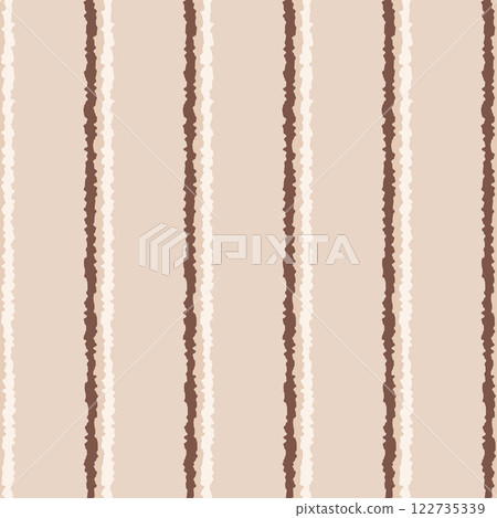 Neutral Abstract Striped Pattern in Beige and Mocha Tones, Seamless Background for Textiles and Wrapping Paper 122735339