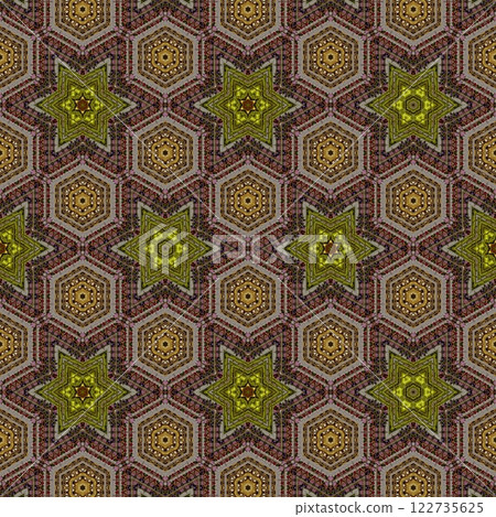 Pattern for background design. Arabesque ethnic texture. Geometric stripe ornament cover photo. Repeated pattern design for Moroccan textile print. Turkish fashion for floor tiles and carpet	 122735625