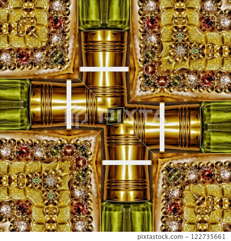 Pattern for background design. Arabesque ethnic texture. Geometric stripe ornament cover photo. Repeated pattern design for Moroccan textile print. Turkish fashion for floor tiles and carpet	 122735661