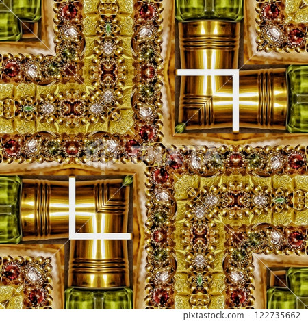 Pattern for background design. Arabesque ethnic texture. Geometric stripe ornament cover photo. Repeated pattern design for Moroccan textile print. Turkish fashion for floor tiles and carpet	 122735662