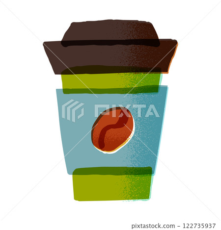 外帶咖啡手繪插畫素材 外帶咖啡手繪插畫素材 122735937