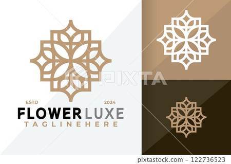 Luxury Flower Ornamental Logo Icon Vector Design Illustration 122736523