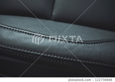 Leather background Part of car seat. Macro photo Leather background Part of car seat. Macro photo 122736666