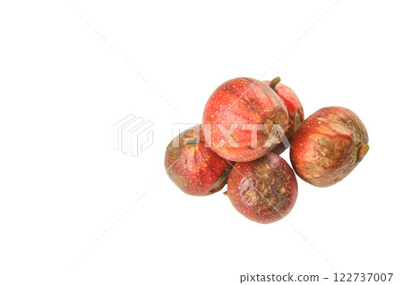 A group of dark red figs, some showing early signs of decay, cutout with clipping paths. The image symbolizes the natural life cycle, ripeness, and the fleeting beauty of fresh produce. A group of dark red figs, some showing early signs of decay, cutout with clipping paths. The image symbolizes the natural life cycle, ripeness, and the fleeting beauty of fresh produce. 122737007