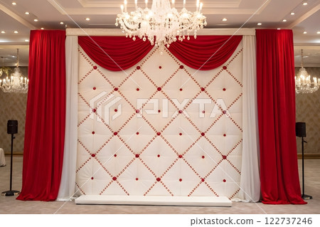 curtain, red, hanging 122737246