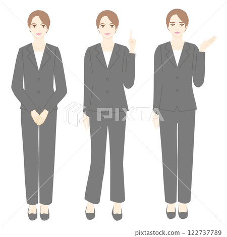 穿著西裝的女人的前身插圖集 122737789