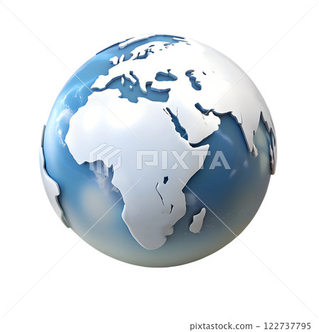 Earth globe with continents and oceans 3d rendered illustration isolated 122737795