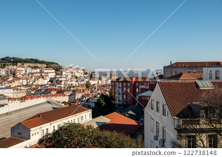 Lisbon, Portugal. View of the old city center 122738148