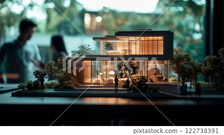 Modern house model. Real estate concept agents 122738391