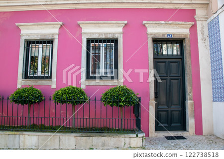 Detail of the facades of houses in Lisbon, Portugal Detail of the facades of houses in Lisbon, Portugal 122738518