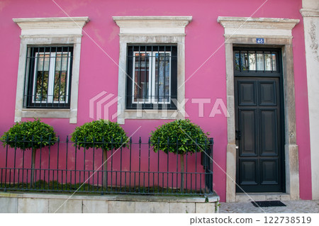 Detail of the facades of houses in Lisbon, Portugal 122738519