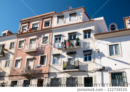 Detail of the facades of houses in Lisbon, Portugal 122738520