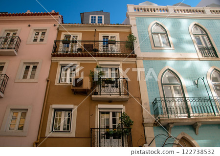 Detail of the facades of houses in Lisbon, Portugal 122738532