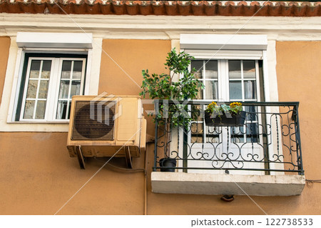 Detail of the facades of houses in Lisbon, Portugal Detail of the facades of houses in Lisbon, Portugal 122738533