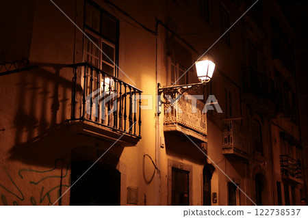 Detail of the facades of houses in Lisbon, Portugal 122738537