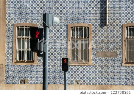 Detail of the facades of houses in Lisbon, Portugal 122738591