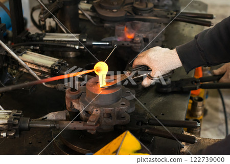 Handmade figures of melted glass - selective focus 122739000