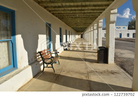 Old shabby motel in Death Valley, USA. Old shabby motel in Death Valley, USA. 122739702