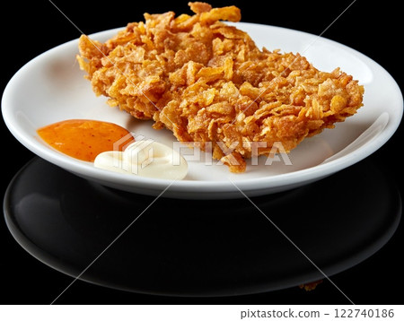 Deliciously Crispy Fried Chicken with Tasty Sauces 122740186