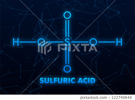 Sulfuric Acid Molecular Structure with Plexus Effect on Dark Background Sulfuric Acid Molecular Structure with Plexus Effect on Dark Background 122740648