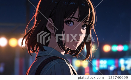 A woman crying in the sunset 122740699