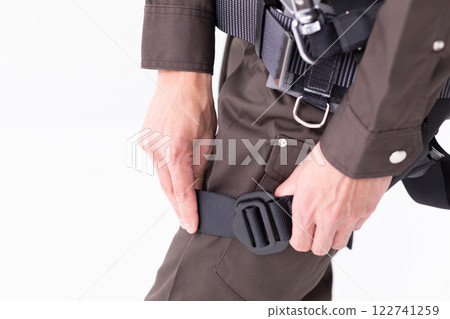 Image of wearing a construction harness (stock photo) 122741259