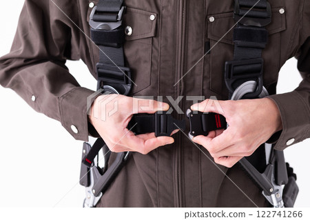 Image of wearing a construction harness (stock photo) 122741266