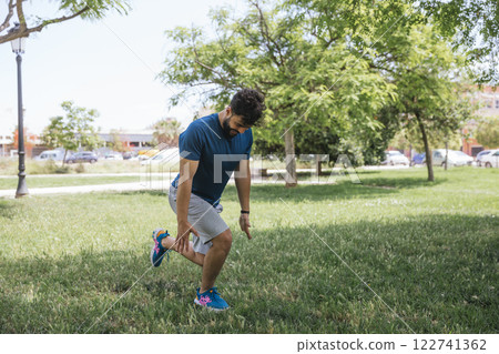 Young man practicing sports outside 122741362