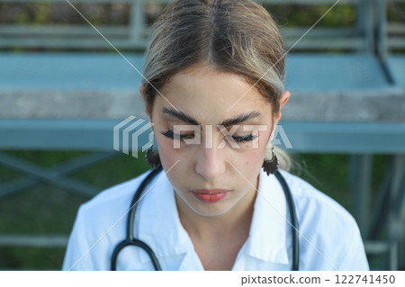 Tired Doctor Reesting For Some Minutes Tired Doctor Reesting For Some Minutes 122741450