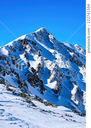 Snow-capped Mount Karamatsu in the Northern Alps Snow-capped Mount Karamatsu in the Northern Alps 122741504