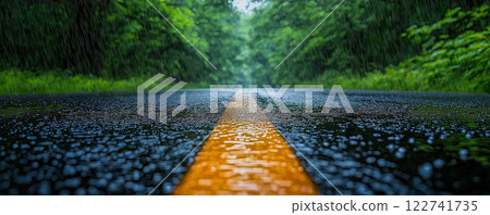 Road in the rainy forest 122741735