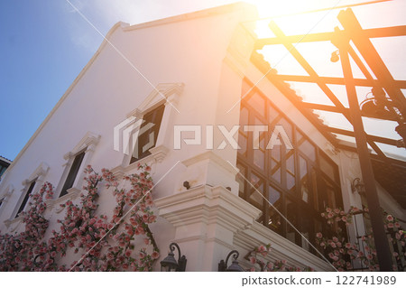 Detailed view of windows, doors and balconies of city buildings Detailed view of windows, doors and balconies of city buildings 122741989