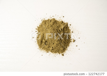 Moringa Matcha Wheatgrass Green Powder. Food supplement, healthy food lifesyle 122742177