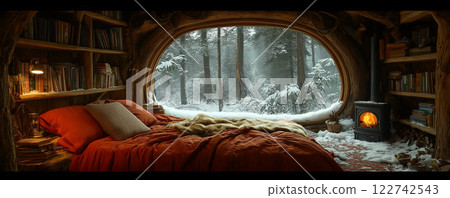 Stylish accommodation in the snowy mountains 122742543