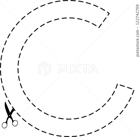 Cutting scissors geometric 122742709