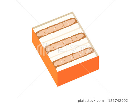 Illustration of a pork cutlet sandwich in a box Illustration of a pork cutlet sandwich in a box 122742992