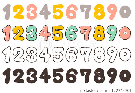 可愛的圓形手繪數位向量插圖集 可愛圓形 Puni Puni 手寫 122744701