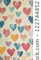 Background illustration of blue hearts lined up 122744852