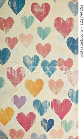Background illustration of blue hearts lined up 122744852