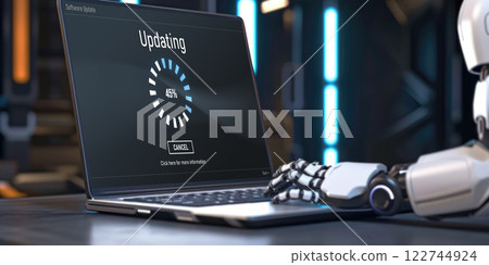 Software update on computer for brisk version of device software 122744924