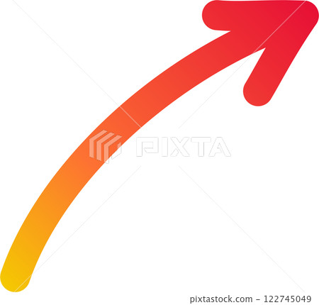Gradient color curved upward arrow vector icon illustration 2 122745049