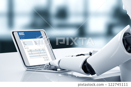 Invoice on computer screen from accounting application. Snugly. 122745111