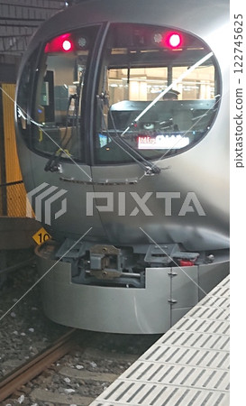Seibu Line trains stopping at the depot Seibu Line trains stopping at the depot 122745625