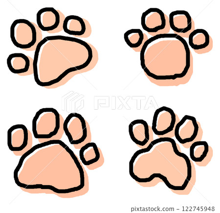 Cute pet dog and cat paw illustration 122745948