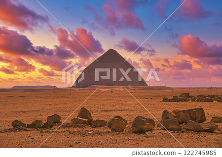 Spectacular view of the Pyramids of Dahshur Spectacular view of the Pyramids of Dahshur 122745985