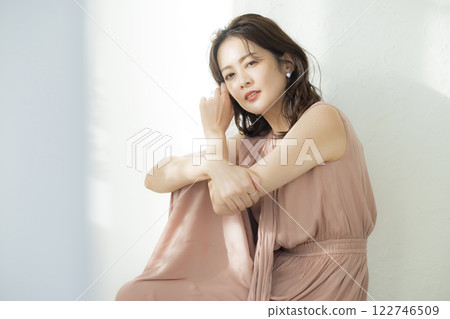 Portrait of a beautiful middle-aged woman 122746509